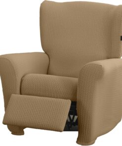 Estoralis Sumatra | Funda de Sillon Bielástica | Tejido Súper Elástico C/ 06 Beige | para Sillon Relax de 70 a 90 cm. | Protector de Calidad | Súper Ajustable