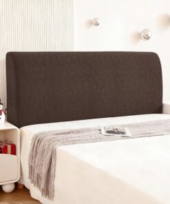 Ystyle Funda Cabecero Cama, Suave Fundas para Cabeceros De Cama Antipolvo, Cubierta De Cabecera Elástico Universales, Funda Protectora De Cabecera Modernas Color SóLido (150CM, Café Claro)