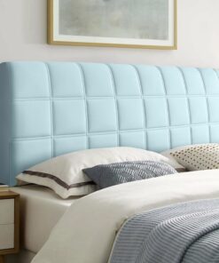 Funda para Cabecero de Cama Cuadradas Fundas Cabecero Cama Acolchada Suave Funda Grueso para Dormitorio Cabeceros Azul Claro 210cm