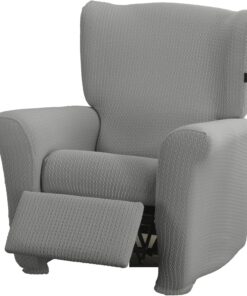 Estoralis Sumatra | Funda de Sillon Bielástica | Tejido Súper Elástico C/ 09 Gris Claro | para Sillon Relax de 70 a 90 cm. | Protector de Calidad | Súper Ajustable