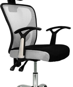 La Silla Española HC1159GR Silla de Oficina con Reposacabezas, Gris, 66 x 62 x 125 cm