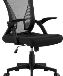 Yaheetech Silla de Oficina Escritorio con Ruedas Regulable en Altura Negro | Silla Giratorio, Malla Transpirable, Función de Mecedora, Silla para Estudio Despacho, Múlti Color