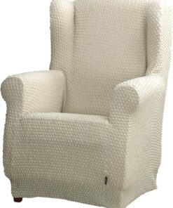 Estoralis Borneo | Funda de Sillon Bielástica | Tejido Súper Elástico C/ 01 Crudo | para Sillon Orejero de 70 a 110 cm. | Protector de Calidad | Súper Ajustable