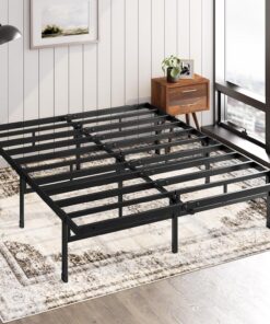 Zinus Justin - Cama de 180 x 200 cm, 36 cm de Altura con Almacenamiento bajo la Cama, Cama de Plataforma de Metal, Color Negro