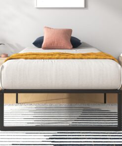 Zinus Cama Lorelai de 100 x 200 cm - Altura 36 cm con Espacio de Almacenamiento Debajo de la Cama - Marco de Cama de Metal - Negro