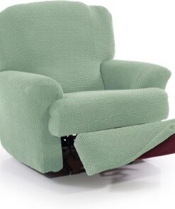 FAVERTI® Funda Super Elástica Sillón Relax de 70 a 90cm | Modelo NOVELE | Turquesa | Funda sillón reclinable pies Separados | Protector de Calidad de Tejido Jacquard Tacto algodón