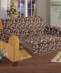 Protector acolchado para muebles para mascotas, perros, niños, microfibra, tratamiento especial, tan suave como el algodón egipcio, diseño de hoja de asiento de chocolate