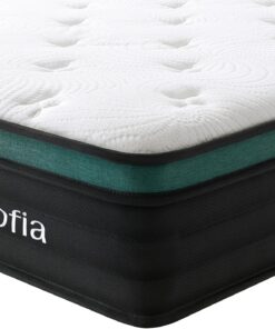 Inofia Colchones dobles de 4 pies y 6 pulgadas, colchón híbrido de 10.6 pulgadas con resorte de bolsillo zonificado, sistema de soporte de triple capa para un mejor alivio de la presión y alineación
