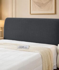 YSTELLAA Fundas Cabeceros Elástica, Suave Funda Cabecero Antipolvo, Universales Funda Cabecero Cama Modernas, Lavable Fundas para Cabeceros De Cama(180cm, Gris Oscuro)
