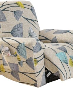 EBETA Fundas para sillones de 4 Piezas Funda elástica para sillones de Relax, Capuchas para sillón, Elástico Funda para sillón reclinable (Diente de león)