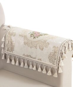Fundas para Reposabrazos de Sofá Sillón Juego de 2, Fundas para Reposacabezas Damasco Antideslizantes 50x60cm (Floral)