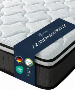 Zinus Tight Top - Colchón ortopédico de muelles ensacados (90 x 190 cm, dureza Media, Acolchado Reciclado y Espuma de Alta Densidad para Mayor Comodidad, Altura 25 cm, Certificado Öko-Tex)
