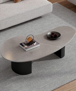 Mesa de centro de piedra de laja, mesa de té moderna y creativa, mesa de té minimalista para salas de estar pequeñas, mesa de té de mármol, estilo minimalista,Adecuado para dormitorios, salas de estar