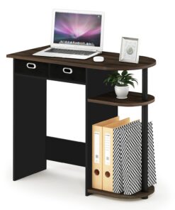 Furinno Go Green Escritorio De Computadora, Madera, Columbia Nogal/Negro/marrón Oscuro, 39.62 x 80 x 72.39 cm
