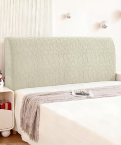 Ystyle Funda Cabecero Cama, Suave Fundas para Cabeceros De Cama Antipolvo, Cubierta De Cabecera Elástico Universales, Funda Protectora De Cabecera Modernas Color SóLido (150CM, Beige)