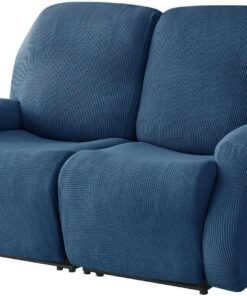 Funda De Sofá Relajante Reclinable Elástica De 2 Plazas, Relajante Reclinable Universal con Bolsillos, Lavable De 6 Piezas, Masaje Eléctrico(BLU Reale,2 posti)