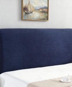 Funda para Cabecero de Cama Elástico Fundas Cabecero Cama Forma de Grano de Maíz Protector de Funda Antipolvo para Cabeceros Azul Marino 150cm