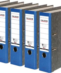 Falken - Archivador de papel reciclado (5 unidades, 8 cm de ancho, DIN A4, lomo azul, anillas, archivador, papel), diseño de ángel azul