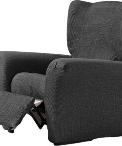 Estoralis Vega | Funda Sillon de Diseño Moderno | Tejido Elastico Gris | para Sillon Orejero (de 70 a 110 cm.) | Maxima Adaptabilidad a Todo Tipo de sofás