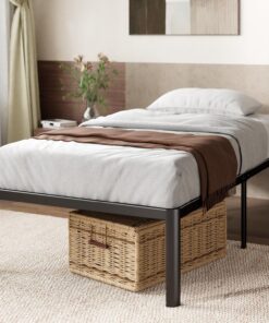 Zinus Van Somier de 90 x 190 cm con láminas de Metal – Marco de Cama para 1 Persona de Acero Resistente – Altura 41 cm para Almacenamiento – Montaje Sencillo – Negro