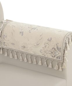 Fundas para Reposabrazos de Sofá Sillón Juego de 2, Fundas para Reposacabezas Damasco Antideslizantes 50x60cm (Beige)
