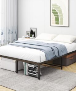 Cama de Metal con Plataforma 120 x 200 cm - Marco con Somier de Láminas, Moderna para Adultos, Niños, Adolescentes - Fácil Montaje, Doble