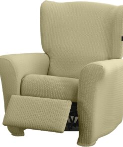 Estoralis Sumatra | Funda de Sillon Bielástica | Tejido Súper Elástico C/ 02 Crema | para Sillon Relax de 70 a 90 cm. | Protector de Calidad | Súper Ajustable