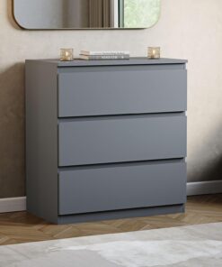 Vida Designs Cajonera Denver (Gris, 3 cajones)