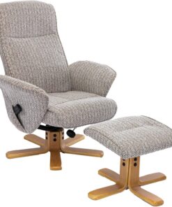 The Alexandria Silla reclinable giratoria y reposapiés - Calor y masaje - Tela de trigo