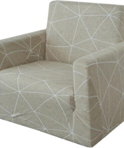 Comart - Funda Sillón Fashion - Elástica - 1 Plaza - Geométrico Beige