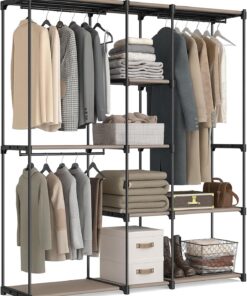 Relaxdays Perchero, Armario Abierto, estantes y Barras para Colgar, Sistema Modular Flexible, Blanco