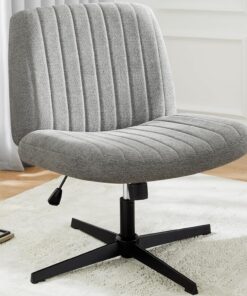 DUMOS Silla de Oficina sin reposabrazos, Terciopelo de Peluche y cómodo Tejido de Malla, Silla Cruzada, con cojín de Asiento ampliado, Adecuada para oficinas, dormitorios y Salas de Estar