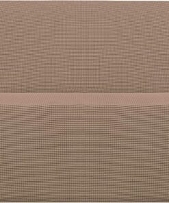 Easy-Going Stretch Loveseat Slipcover 1-Piece Sofa Cover Furniture Protector Couch Soft with Elastic Bottom for Kids Polyester Spandex Jacquard Fabric Small Checks (Loveseat, Camel)