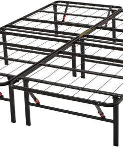 Amazon Basics Somier fijo plegable, montaje sin herramientas, permite almacenar debajo de la cama, cama individual, 135 x 190 x 35.5 cm, Negro