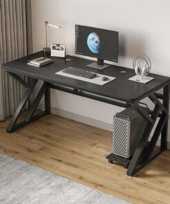 Escritorio Sencillo para computadora, Mesa de Estudio, Gaming con Patas de Acero al Carbono Tipo K, Escritorio Grande de Oficina y PC para Dormitorio(Negro,80x60x74cm)