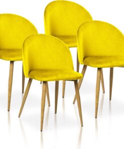 La Silla Española Silla de Comedor, Amarillo Mostaza, Medidas: 47x46x77 cm