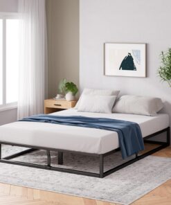 ZINUS Cama Joseph con estructura metálica de 25 cm | somier de listones | soporte de listones de madera | espacio de almacenamiento debajo de la cama | 180 x 200 cm | negra