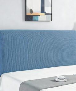 Funda para Cabecero de Cama Elástico Fundas Cabecero Cama Forma de Grano de Maíz Protector de Funda Antipolvo para Cabeceros Azul 150cm