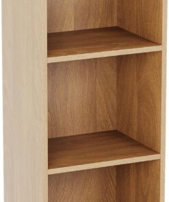 Vida Designs Oxford - Estantería de 3 estantes, Hecha de Madera de Roble, para Oficina, Sala de Estar Moderno 80 x 32 x 24 cm Roble