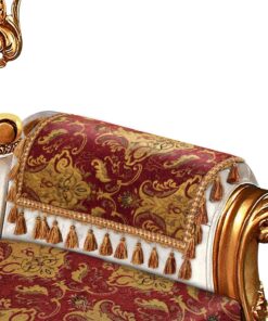 Fundas para Reposabrazos de Sofá Sillón Juego de 2, Fundas para Reposacabezas Damasco Antideslizantes 50x60cm (Rojo)