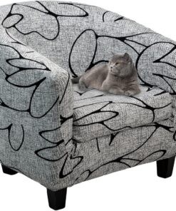Lydevo Funda de Sillón Elásticas 2 Piezas Funda para Sillón Chesterfield con Funda de Asiento Elegante Cubierta de Sillón Extraíble Lavable Protector para Sillón,Flor Gris