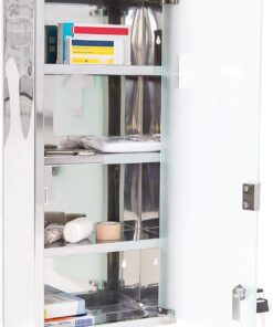 Relaxdays Armario para medicamentos, Acero con Puerta magnética 27 x 57 x 12 cm Botiquín