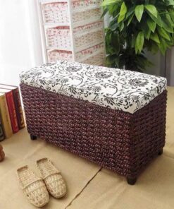 Banco de almacenamiento con asiento acolchado, reposapiés plegable con tapa para entrada, sala de estar, cocina, dormitorio, pasillo