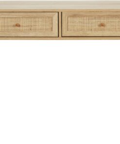 HOME DECO FACTORY - HD5132 Consola de Madera con 2 Cajones - Diseñada para Entrada o Salón - Diseño Elegante y Práctico - Dimensiones 100x81x29 cm - Color Beige