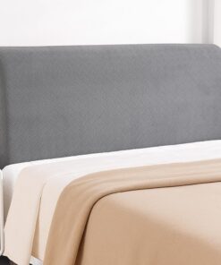 YSTELLAA Fundas Cabeceros, 150CM, Funda Cabecero Elástico, Universales Fundas para Cabeceros De Cama Antipolvo, Funda Protectora De Cabecera Modernas Lavable, Suave Y Resistente, Gris Claro