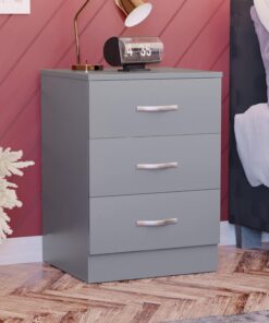 Vida Designs Cómoda de cajones, Madera de ingeniería, Gray, H 56cm x W 40cm x D 36cm
