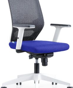 Rocada | Silla Azul Oficina Ergonómica Regulación Lumbar | Silla con Ruedas, Reclinable y Cómoda | Tapizada con Malla y Tela Ignífuga