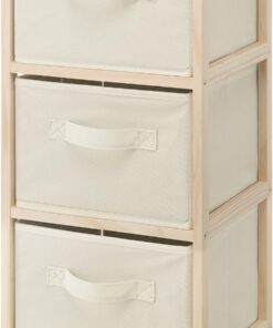 Whitmor Cómoda de Madera de 3 cajones, diseño Compacto, contenedores de Tela extraíbles, Pino Natural