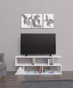 Homemania Mueble para TV, aglomerado de melamina, Color Blanco
