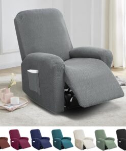 Funda Sillon Relax Reclinable, Funda Sillon Relax 1 Plaza, Elástica 4 Piezas para Sofá Reclinable con Bolsillos Laterales Extraíble
